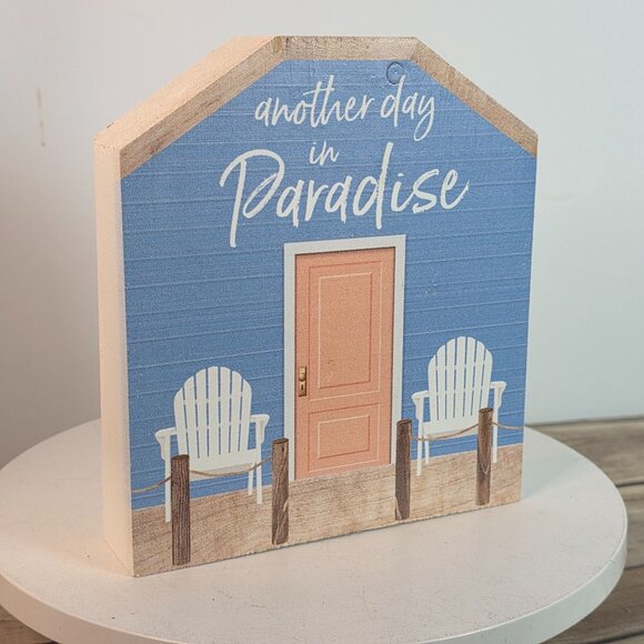 B. Graham Dunn "Another Day In Paradise" Beach House Wooden Shelf Sitter - Picture 3 of 8